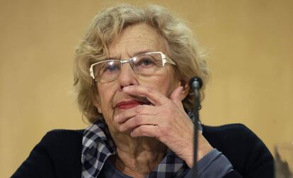 Manuela Carmena en su comparecencia por el caso de los títeres.
