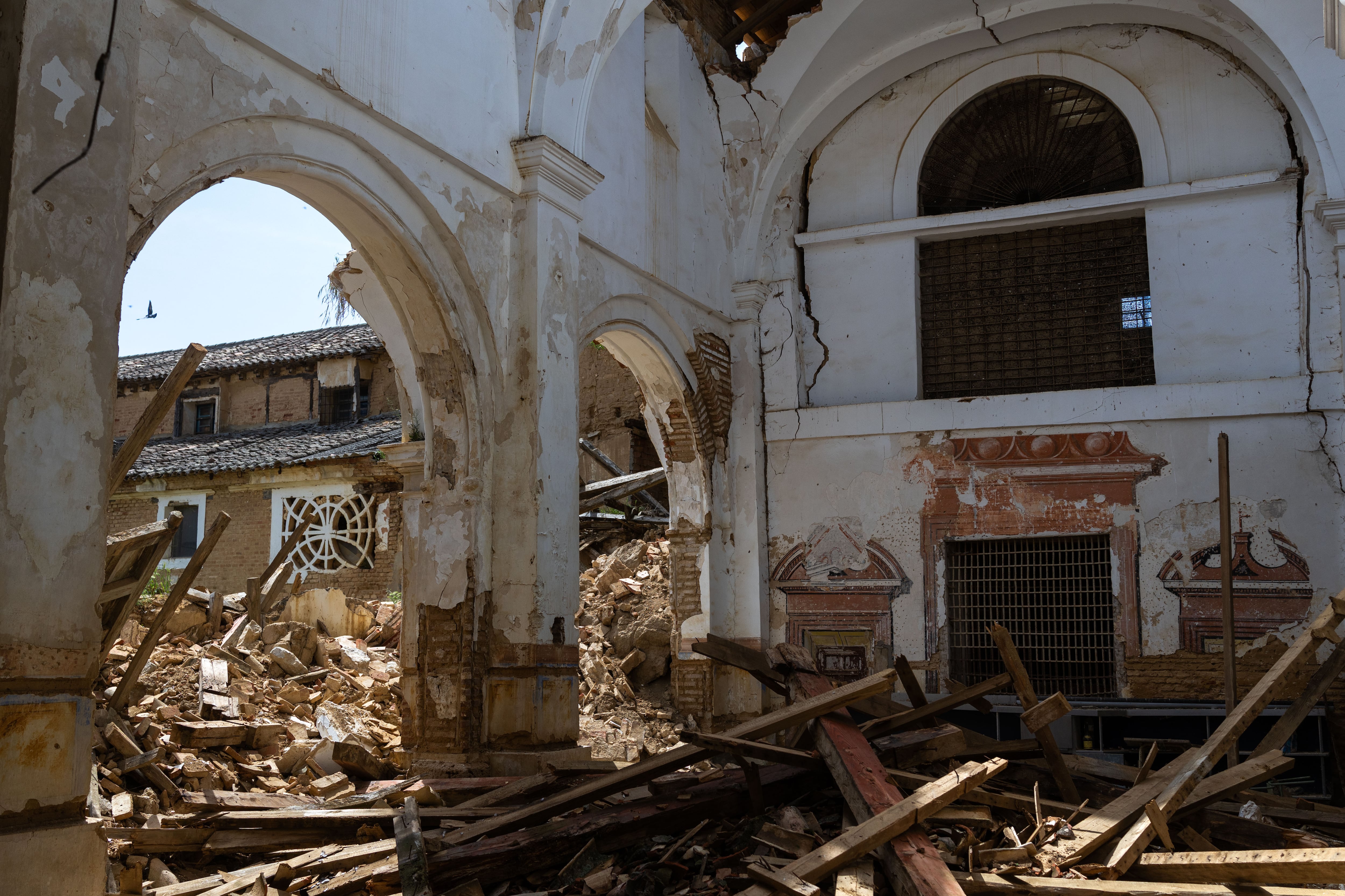 Imagen de los escombros de la construcción afectada.