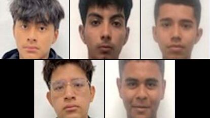 Los cinco menores desaparecidos en San Luis Potosí.