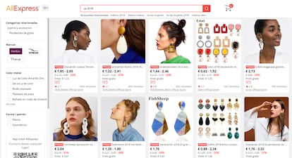 Algunas de las imitaciones de bisutería de Zara que pueden comprarse a través de AliExpress.