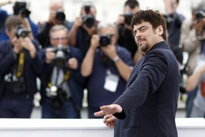 Benicio Del Toro, presidente del jurado de la sección 'Un Certain Regard' en el photocall del festival. 
