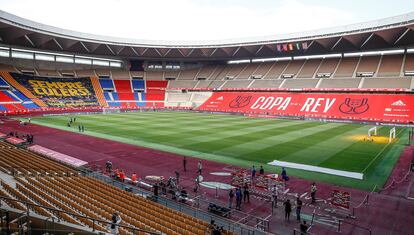 Entrenamientos oficiales previos a la final de la Copa del Rey en el Estadio de la Cartuja.