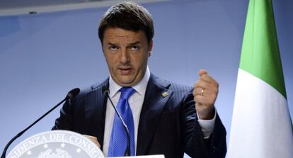 Matteo Renzi, durante la cumbre europea del 27 de junio. 