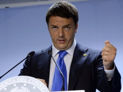 Matteo Renzi, durante la cumbre europea del 27 de junio. 