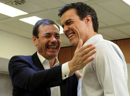 Tomás Gómez y Pedro Sánchez, el pasado 15 de julio en Madrid.