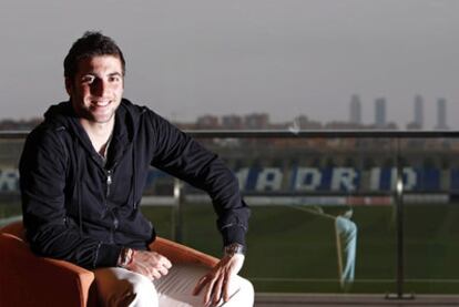 Gonzalo Higuaín, en la ciudad deportiva del Real Madrid.