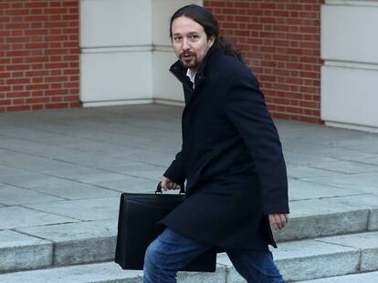 El vicepresidente de Asuntos Sociales y Agenda 2030, Pablo Iglesias, en La Moncloa.