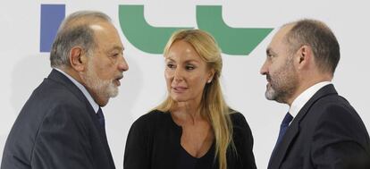 Carlos Slim, Esther Alcocer y Pablo Colio