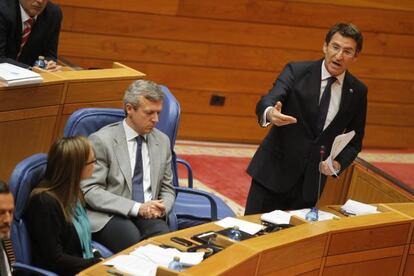 El presidente de la Xunta durante la sesión de control
