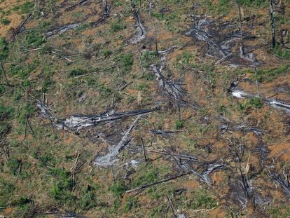 Una imagen aérea de la deforestación en la Amazonía, en el Estado brasileño de Rondonia.