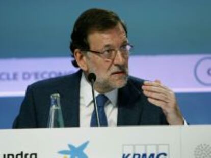 El presidente del Gobierno, Mariano Rajoy, durante su intervenci&oacute;n en la XXX Reuni&oacute;n del C&iacute;rculo de Econom&iacute;a de Sitges.