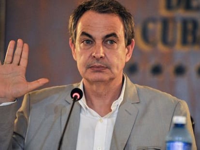 Zapatero, el pasado 26 de Febrero, durante una conferencia en La Habana. 