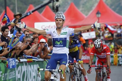 Valverde festeja su triunfo en Andorra.