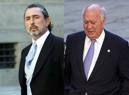 Francisco Correa (a la izquierda) y Álvaro Lapuerta, durante la boda de Alejandro Agag y Ana Aznar.