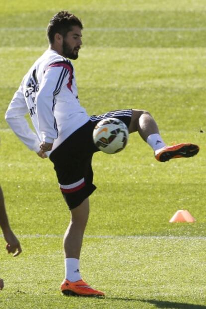 Isco, durante un entrenamiento del Madrid.