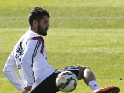 Isco, durante un entrenamiento del Madrid.