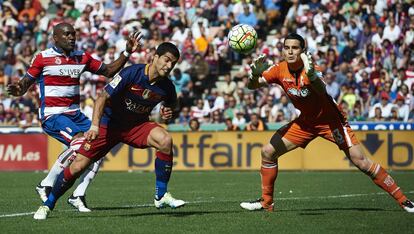 Luis Suárez momentos antes de marcar el segundo gol.