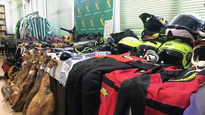 Material incautado por la Guardia Civil a la banda de aluniceros.