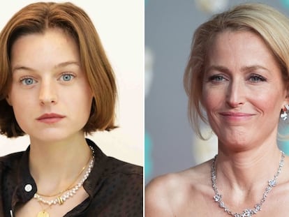 Las actrices Emma Corrin y Gillian Anderson.