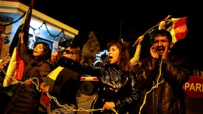 Algunos manifestantes en diciembre pasado, en La Rinconada, en La Paz (Bolivia).