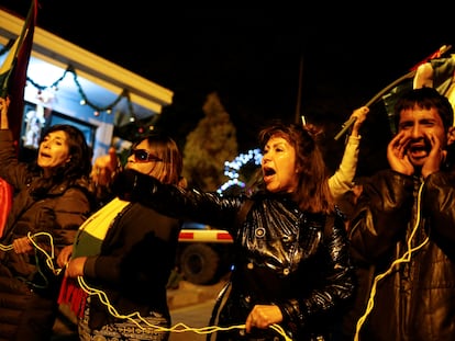 Algunos manifestantes en diciembre pasado, en La Rinconada, en La Paz (Bolivia).