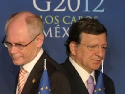 Van Rompuy y Barroso, ayer en la cumbre del G-20.