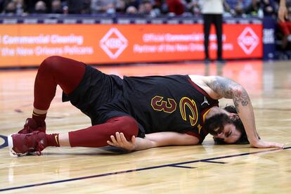 Ricky Rubio, tras lesionarse este miércoles.