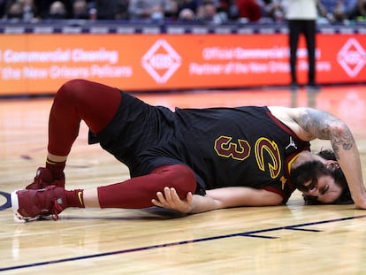 Ricky Rubio, tras lesionarse este miércoles.