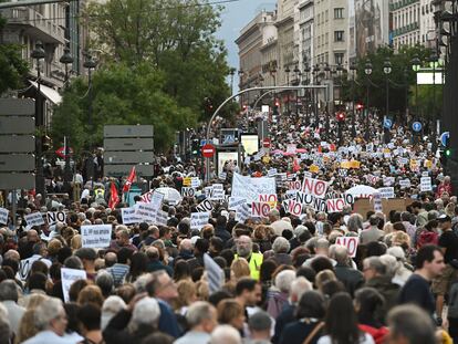Manifestación, el sábado, en defensa de la sanidad pública madrileña.