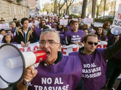 Manifestaci&oacute;n contra el trasvase del Tajo al Segura a finales de 2015. 