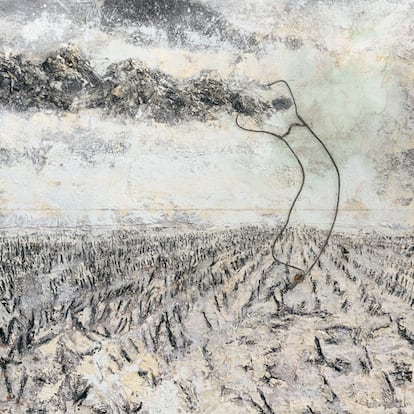 El cuadro <i>El jovial estado de ánimo de las nubes</i> (2011), de Anselm Kiefer.