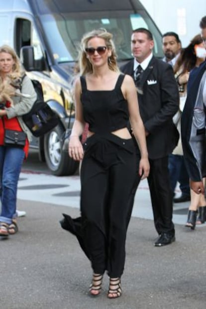 Jennifer Lawrence, por una calle de Nueva York.