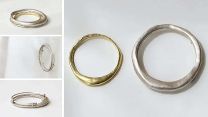 Las piezas están realizadas en cera tallada y vertida por goteo para su posterior fundido en metal.