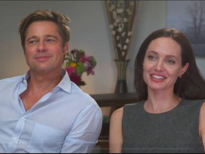 Brad Pitt y Angelina Jolie, durante la entrevista.