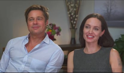 Brad Pitt y Angelina Jolie, durante la entrevista.