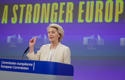La presidenta de la Comisión Europea, Ursula von Leyen, este miércoles en Bruselas.