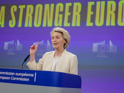 La presidenta de la Comisión Europea, Ursula von Leyen, este miércoles en Bruselas.