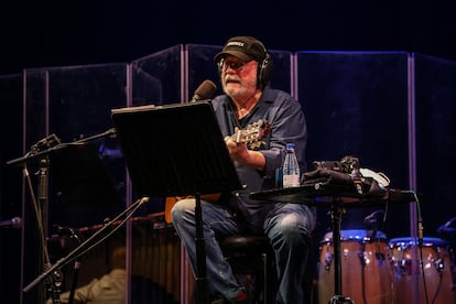 Silvio Rodríguez, durante su concierto este sábado en Madrid.