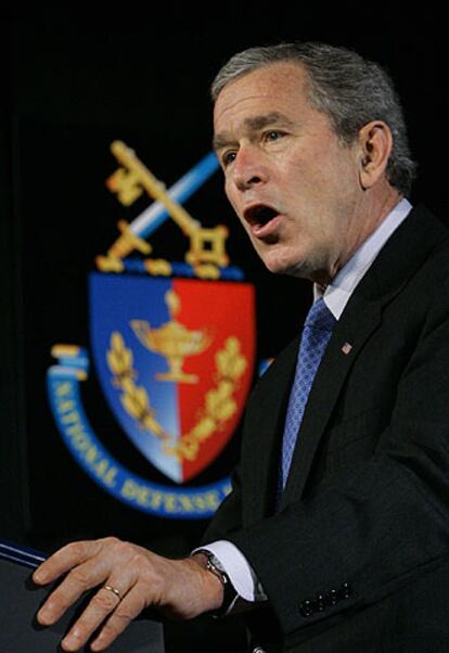 George W. Bush, durante su discurso en la Universidad Nacional de la Defensa
.