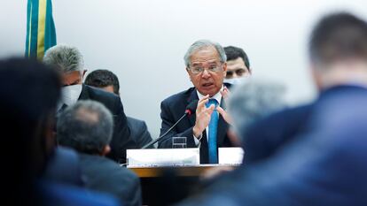 Paulo Guedes durante audiência na Câmara nesta terça-feira, em Brasília.