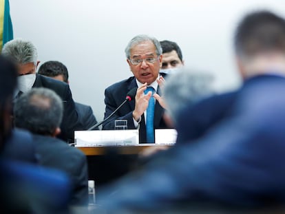 Paulo Guedes durante audiência na Câmara nesta terça-feira, em Brasília.