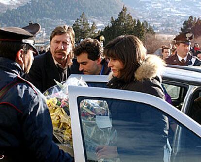 Anna Maria Franzoni, madre de Samuele, el pasado 8 de febrero en el cementerio de Cogne.