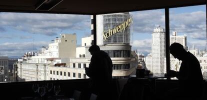 Vistas desde la novena planta de El Corte Ingl&eacute;s, donde est&aacute;n los nuevos establecimientos.  