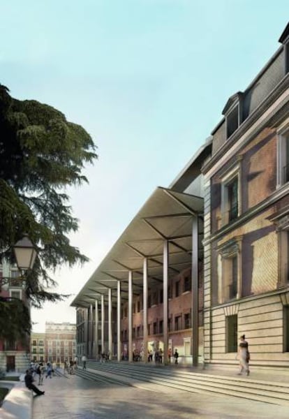 Recreación virtual de la opción cerrada de Foster para el Salón de Reinos del Prado.