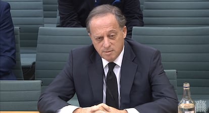 Richard Sharp, en el Parlamento británico, el pasado febrero.