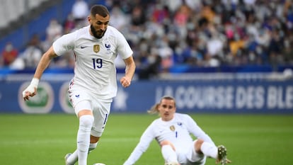 Karim Benzema, durante un Francia-Bulgaria del pasado martes.