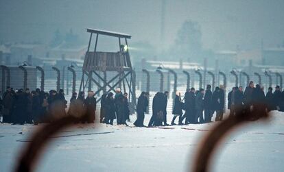 Ceremonia en el campo de exterminio de Auschwitz-Birkenau, en 2010.