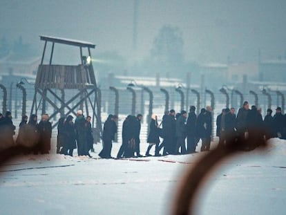 Ceremonia en el campo de exterminio de Auschwitz-Birkenau, en 2010.