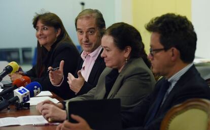 Los expertos del GIEI Angela Buitrago, Carlos Beristain, Claudia Paz Paz y Alejandro Valencia