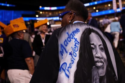 La delegada de Wisconsin, Thelma Sias, este martes en el United Center, donde se celebra la Convención Nacional Demócrata en Chicago.